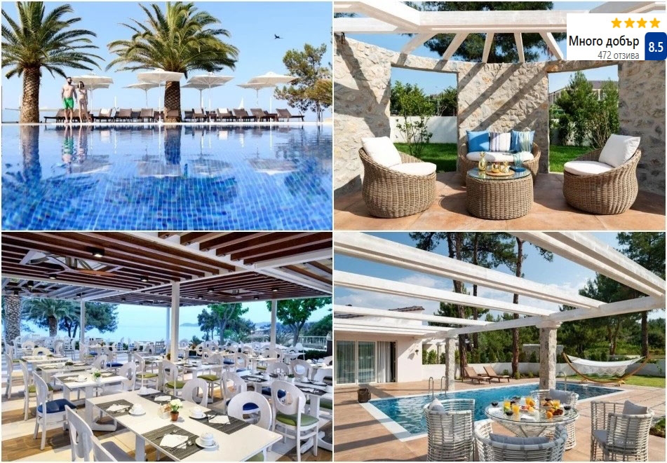 На първа линия на о. Тасос, Гърция: Нощувка на човек със закуска и вечеря + басейн в хотел Alexandra Beach Thassos Spa Resort****. Дете до 12г. БЕЗПЛАТНО!