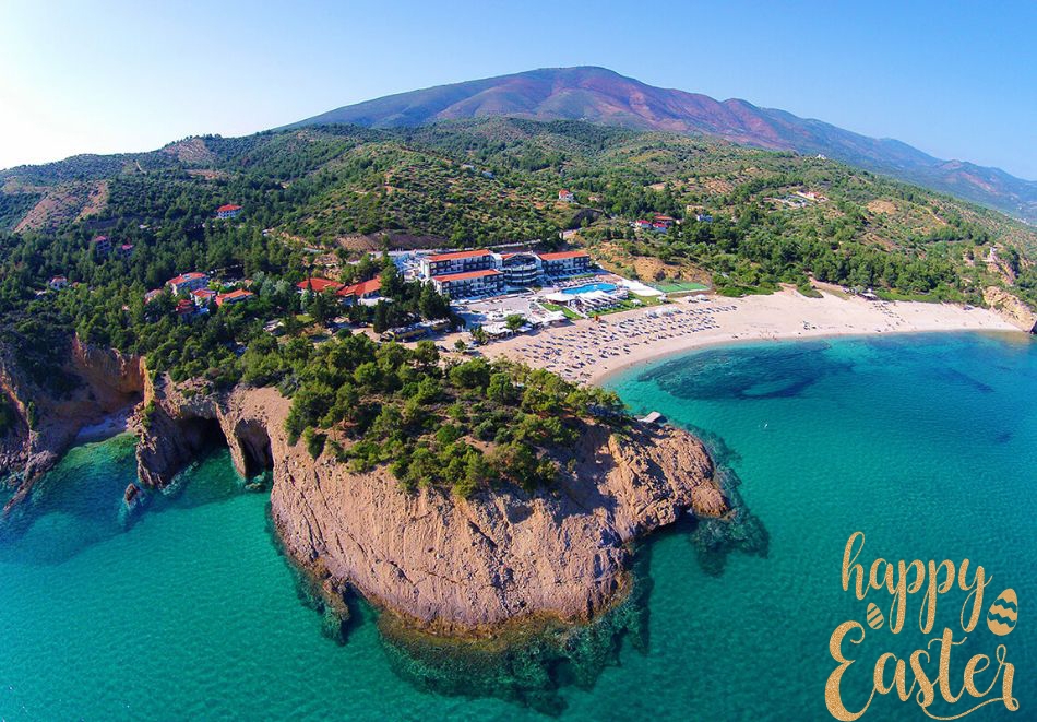 Великден на о. Тасос, Гърция: 3 нощувки на човек със закуски и 2 вечери + Великденски обяд с музика на живо в Hotel Zoe 4*, Трипити