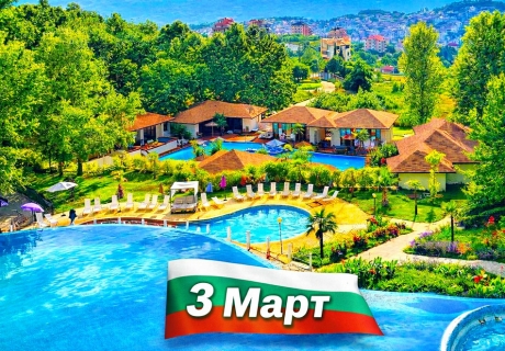 3-ти март в Сандански: 2 или 3 нощувки във вила от 2 до 6 човека със закуски и вечери + минерални басейни в СПА вили Медите 5*