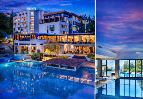 Майски празници в Сандански: 2 или 3 нощувки на човек със закуски и вечери + минерални басейни и СПА пакет в хотел Медите СПА Резорт*****