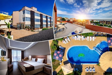 От 04.07 до 15.09 на море в Созопол на 50м. от плажа: Нощувка на човек на база All inclusive light + басейн в хотел Съни****