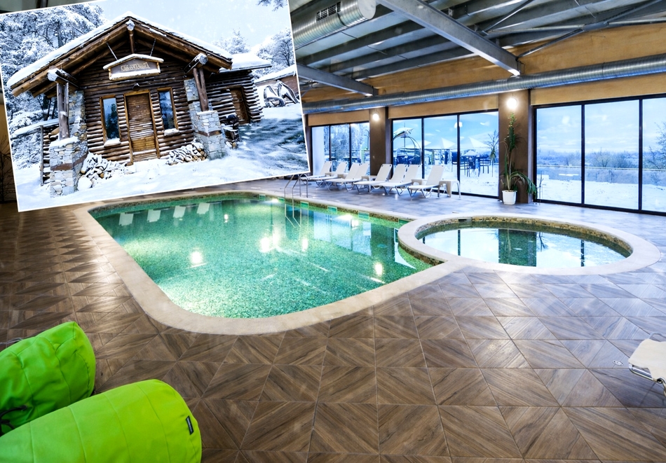 Почивка край Огняново: Нощувка със закуска за ДВАМА в Еко къщичка + басейн с минерална вода и релакс зона от хотел Роял Валентина Касъл