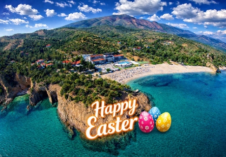 Великден на остров Тасос, Гърция: 3 нощувки на човек със закуски, 2 вечери и празничен обяд с традиционна гръцка програма + басейн в хотел Blue Dream Palace 5* от ТА Йонека Турс. С възможност за транспорт от София или Варна