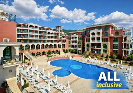 От 14.07 до 30.09 на море в Свети Влас: Нощувка на човек на база All Inclusive + басейн от хотел Свети Георги Палас! Дете до 12.99г. - БЕЗПЛАТНО!!!