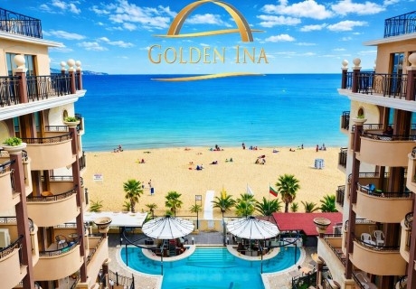 Море 2026 на 1-ва линия в Слънчев бряг: Нощувка на човек на база All Inclusive + басейн в хотел Голдън Ина***