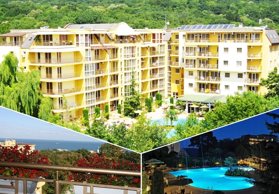 От 23.05 до 09.07 в Златни пясъци! Нощувка на човек с възможност за закуска и вечеря + басейн, безплатен паркинг, тенис корт и релакс зона в Джоя Парк комплекс****! Дете до 12г. - БЕЗПЛАТНО!