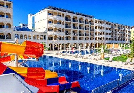 Почивка в Приморско: All Inclusive на човек + безплатен чадър и два шезлонга на северния плаж + безплатен мини-аква парк и безплатен паркинг от хотел Белведере Александрия клуб*****