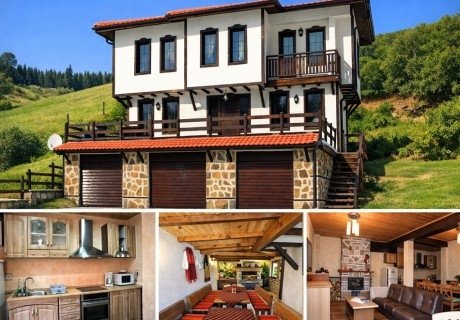 Почивка край Пампорово: Нощувка за 8 възрастни с 2 деца и ползване на трапезария с оборудвана кухня и вана-джакузи от Вила Слънце Мое, с. Проглед