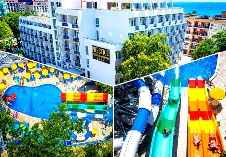 Почивка през юни в Златни пясъци: All Inclusive на човек + басейни и СПА зона от Престиж Делукс Хотел Аквапарк Клуб****. Дете до 12.99г. - БЕЗПЛАТНО!