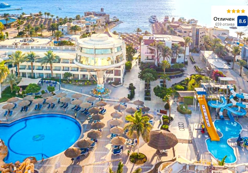 На първа линия в Хургада, Египет: Полет от София + 7 All Inclusive нощувки на човек в SEAGULL BEACH RESORT 4*