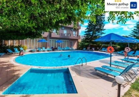 През юни на 300м от плажа на о.Крит, Гърция: Полет от София + 7 нощувки със закуски и вечери на човек в Castro Hotel, Аммудара