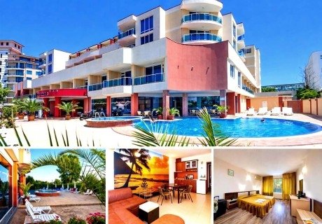 Почивка в Слънчев бряг: Нощувка на човек със закуска и опция за обяд и вечеря с напитки + басейн от хотел Есперанто